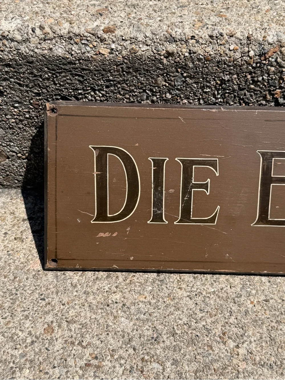 'DIE ENGRAVING' wooden vintage sign